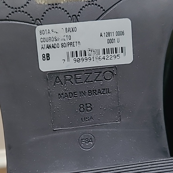 NEW Arezzo Lucy Low Block Black Leather Boot, Sz 8 - Picture 10 of 12